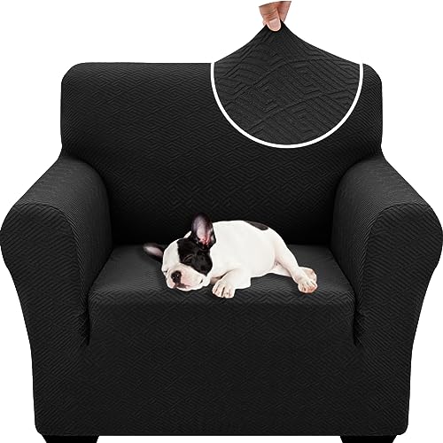 XINEAGE High Stretch Armchair Covers Lastest Jacquard Sofa Covers 1 Seater for Living Room 1 Piece Chair Covers with Elastic Bottom Non Slip Sofa Slipcovers for Pets Kids (1 Seater