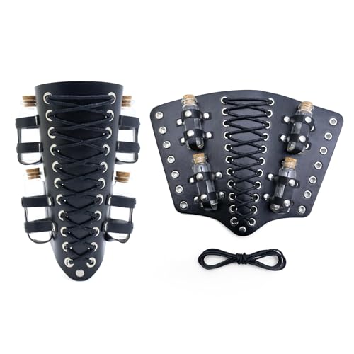 Muñequera steampunk de cuero PU resistente con acabado retro potion 3