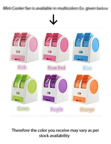 Image of Portable Mini AC USB Battery Operated Air Cooler Cooling Fan | Water Air Cooler, Blade Less Dual Blower, Ice Chamber, Office and Home Use