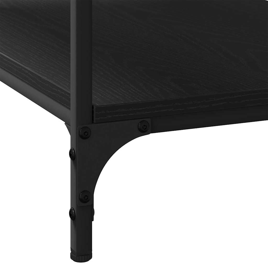 Mesa de centro con aspecto de roble negro, 81 x 50 x 40 cm, de material de madera con 1 estante, diseño moderno, resistente y duradera, para salón, oficina, pasillo