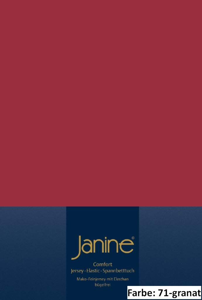 Janine Spannbettlaken Elastic 5002, Gr. 100x200 cm, Fb. 71 Granat, Elastic-Jersey