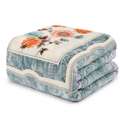 Image of Signature Special Limited Edition Super Soft Double Layered Blanket - 1100 GSM Winter Luxury - Reversible, Ultra Warm & Plush - King & Single Bed (Powder Blue, Double)