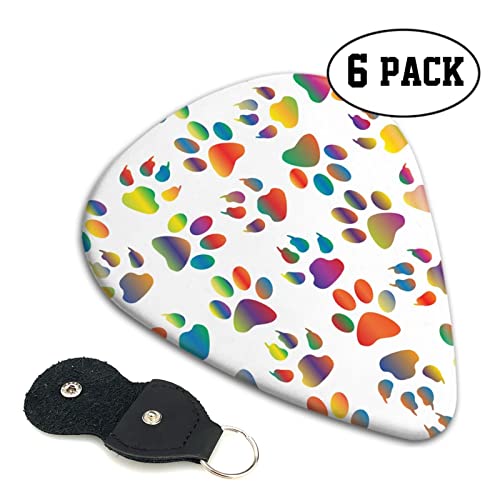Lot de 6 médiators colorés en forme de patte de chien pour guitare acoustique, guitare électrique, basse, ukulélé – fins… - Les Beatles, Paul McCartney, John Lennon, RIngo Starr, George Harrison Lot de 6 médiators colorés en forme de patte de chien pour guitare acoustique, guitare électrique, basse, ukulélé – fins… – Image 3