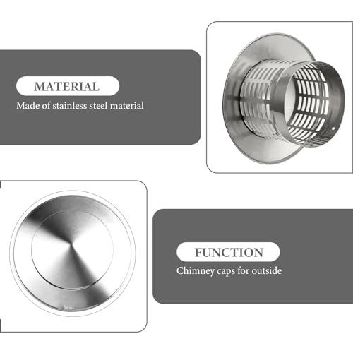 Tapa de chimenea de 110 mm con extractor resistente al viento de acero 8