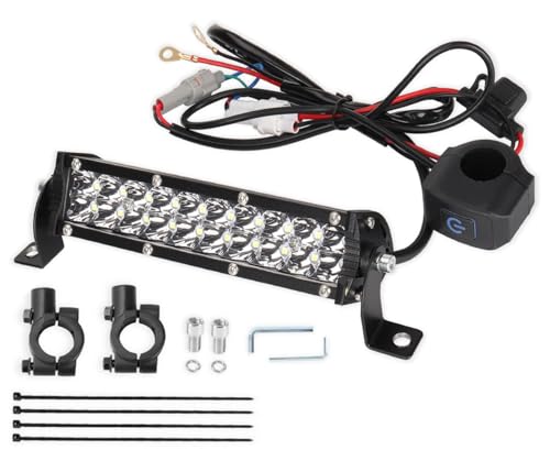 Dirt Bike Light Bar LED 60W 2500LM Motorcycle Headlight Kit Switch Universal for 7/8 Handlebars CRF110 CRF230F CRF250F TTR110 TTR110E 2008-2022 KLX110 KLX140 RM85 RMZ250 YZF450 All Years Pit Bike