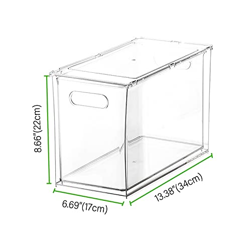 shopwithgreen Refrigerator Organizer and Storage Bins with Pull-out Drawer, Stackable Clear Fridge Drawer Organizer with Handle Design, Plastic Kitchen Pantry Storage Containers, 1Pack, 9.5QT