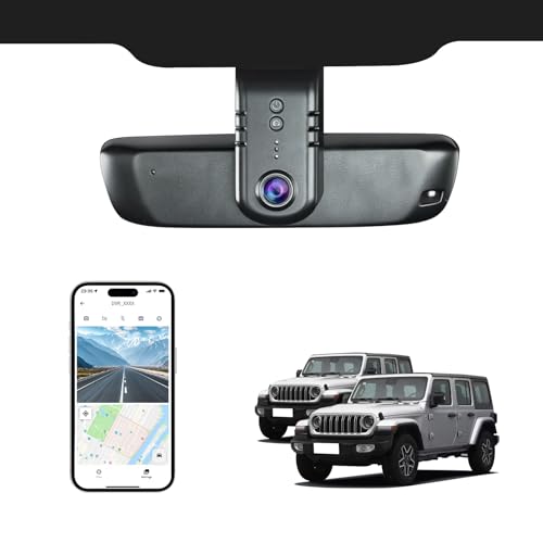 FUVYMYT Front 4K Dash Cam for Jeep Gladiator JT 2018-2024 Mojave Overland & Wrangler JL 2018-2024 etc,Loop Recording,OEM-Style,App & WiFi,64GB Card