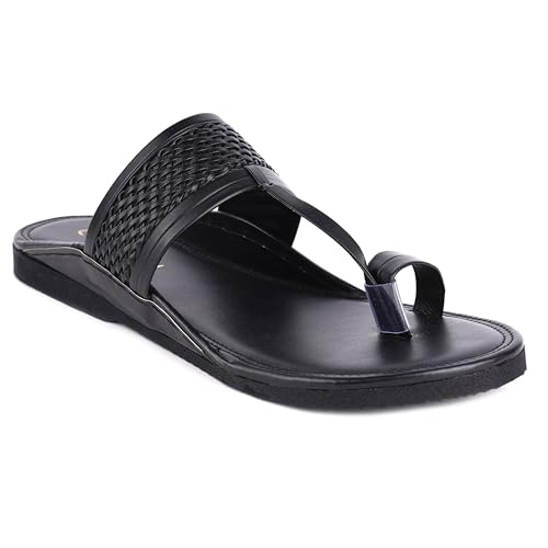 Image of CANVI Stylish Fancy & Comfortable Men's Kolhapuri Chappal Sandal Slipper for Men Stylish Faux Leather Men's Kolhapuri Slippers Thong Sandals for Men Stylish & Comfortable