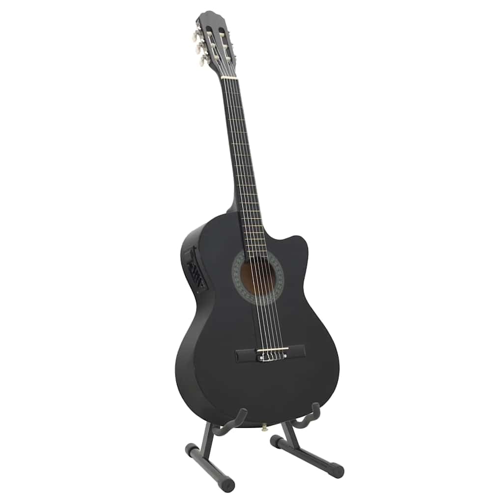 vidaXL Set Chitarra Western 12 pz con Equalizzatore e 6 Corde Chitarra Classica Strumenti Musicali Prodotti per Fare Musica Orchestra Nera