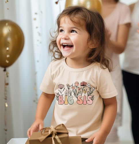 Image of Big Sister Shirt for Toddler Baby Girl Outfits Big Sis Announcement T-Shirt Gifts