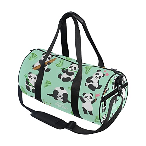 Cute Panda Duffel Bag,Canvas Travel Bag for Gym Sports and Overnight3