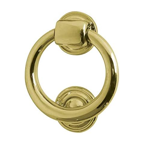 Ring Shaped Door Knocker 105mm - POLISHED BRASS Cover