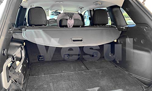Vesul Retractable Cargo Cover Compatible With Jeep Cherokee 2014-2018 Security Shade Shield Anti-Peeping Luggage Privacy Screen With Extra Canvas Cover Black #TOP2