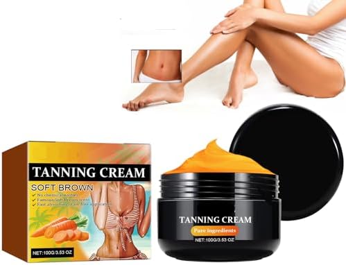 Hzutloer(100ML/3.38OZ) Intensive Tanning Gel,Natural Tanning Accelerator Cream Gel,Carrot Sun Tanning Cream,Tanning Gel Cream for Outdoor Sun & Sunbeds