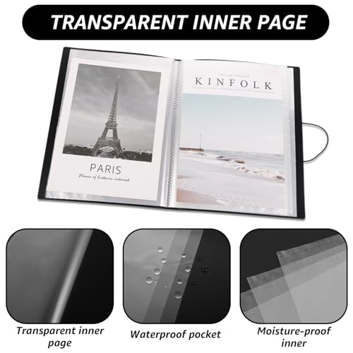 Image of ABuff 6 Packs Portfolio Folder for Artwork 9 inchx 12 inch Art Portfolio Binder with Plastic Sleeves, Black Presentation Book with Protector Sleeves, 40 Pockets 80 Page Capacity