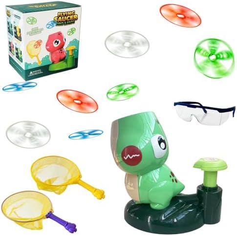 Frog Flying Disc Launcher Toy for Kids, Outdoor Catch Game Set wi...