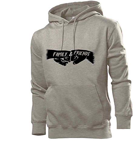 Sweat-shirt à capuche pour homme gris XXX-Large ample Generisch Family and Friends