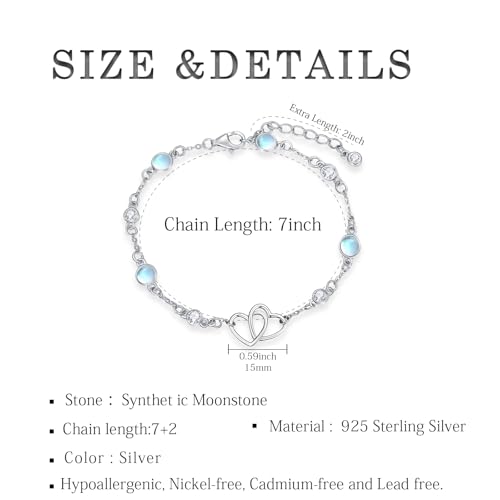 Image of Anklet for Women 925 Sterling Silver Double Infinity Ankle Bracelet Waterproof Summer Jewelry Anniversary Birthday Gifts for Her