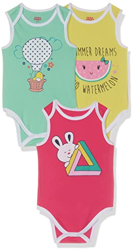 Image of Amazon Brand - Jam & Honey baby-girls Baby Boys & Girls Romper | New Born Baby Clothes | Label Free Comfort | 100% Cotton Baby Rompers | Onesies for Babies (Pack of 3)
