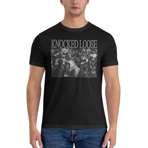 Knocked Music Loose Shirt Men's Short Sleeve Crew Neck T-Shirt Cotton T Shirt Unisex Tops Black2