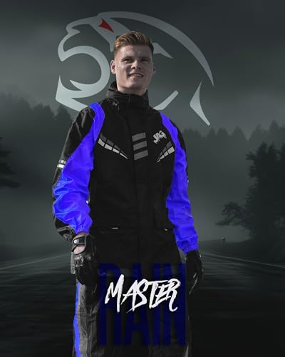 J.A.G. Motorcycle Rain Suit for Men & Women - 2 Pieces Waterproof Rain Jacket & Pants | Reflective Rain Coat with Hoodie2