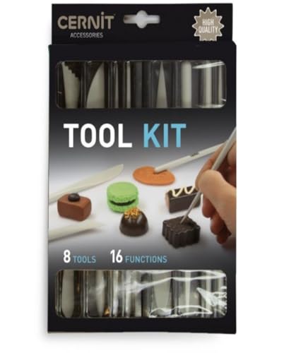 Cernit Plastic 8 Chisels Tool Kit, Creme