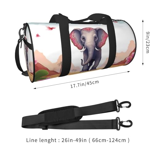 Travel Duffel Bag Sports Gym Bag With Shoes Compartment,Lightweight Overnight Weekender Bag Lucky Elephant Yoga Gym Sports Bag For Men Women3