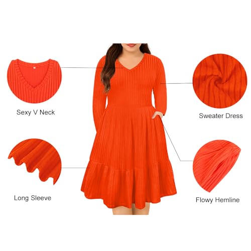 Image of RITERA Plus Size Dresses for Curvy Women Summer Spring Womens Dress V Neck Short Sleeve Casual Dress with Pockets XL-5XL