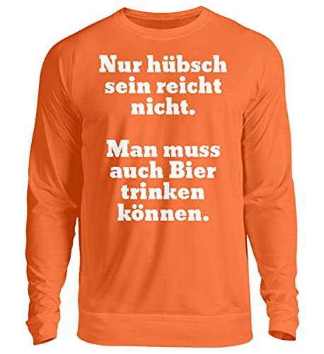 Pull Il ne suffit pas de boire de la bière sweat orange unisexe S