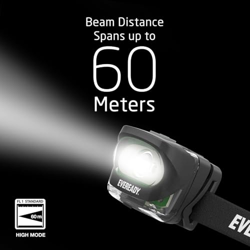 Image of Rechargeable LED Headlamps by Eveready (2-Pack), IPX4 Water Resistant Head Lights for Running, Camping, Emergency, Outdoors (USB Cable Included),Black (2-Pack),Adjustable