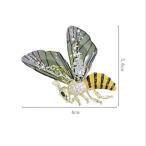 Image of Bee Pin and Brooch - Women's Retro Honeycomb Fashion Rhinestone Sunflower Brooch - Cute Cartoon Personality Enamel Oil Drop Color Insect Pin