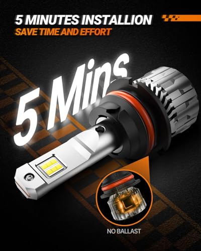 Image of SEALIGHT 9004 Bulbs 38000LM Brighter, 6500K Xeon White S6 9004 Fog bulbs, 60000+ Ultra-long Life HB1 Dual Bulbs with Fan, 5 Min Plug-N-Play, Marker Light Assemblies, Pack of 2