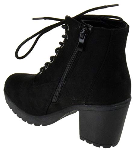 Forever Plus Womens Chunky Heel Platform Side Zipper Booties3