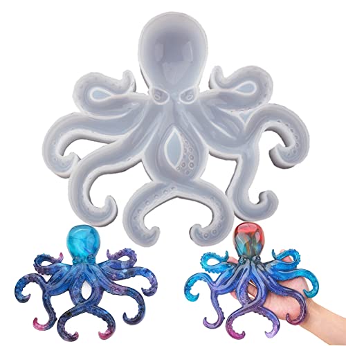 Octopus Moules en résine époxy - Moules en silicone pour décoration de la maison, animaux marins - Moule pour décoration murale, décoration d'intérieur, Halloween Cover