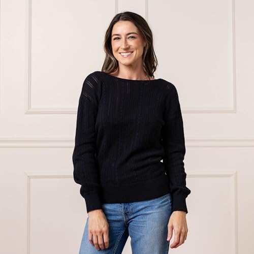 Image of Hope & Henry Women's Long Sleeve Fine Gauge V-Neck Sweater