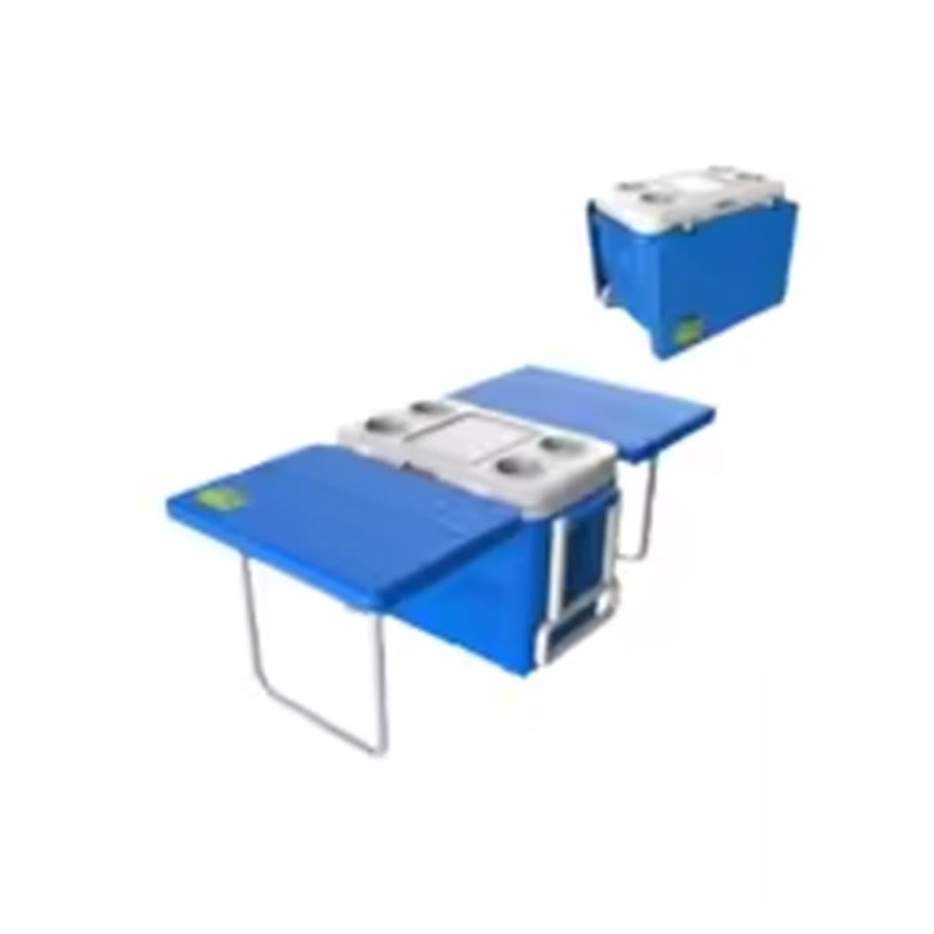 Trade Shop - Frigo Passivo Portatile 45lt con Tavolo Pieghevole per Campeggio Picnic Spiaggia 286512 -