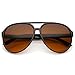 zeroUV Retro Large Blue Blocking Lens Aviator Sunglasses 60mm (Black/Orange Gradient)