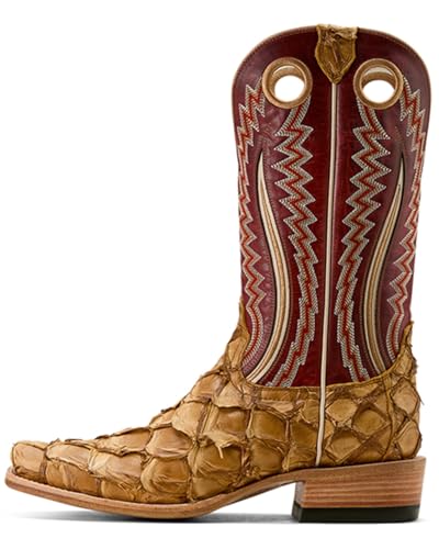 ARIAT Men's Futurity Fame Exotic Pirarucu Western Boot Square Toe - 10058165 9 EE US Brown2