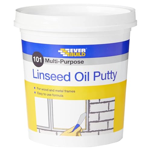 Everbuild 101 Multi-Purpose Linseed Oil Putty Suitable for Single Pane Glass Natural 2kg