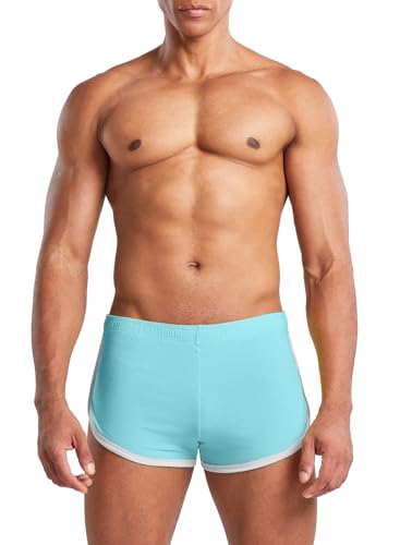 MIZOK Mens Cotton Booty Boxer Short Low Rise Split Side Workout Gym Lounge Shorts4