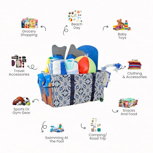 Image of Extra Large Utility Tote Bag - Oversized Collapsible Pool Beach Canvas Basket