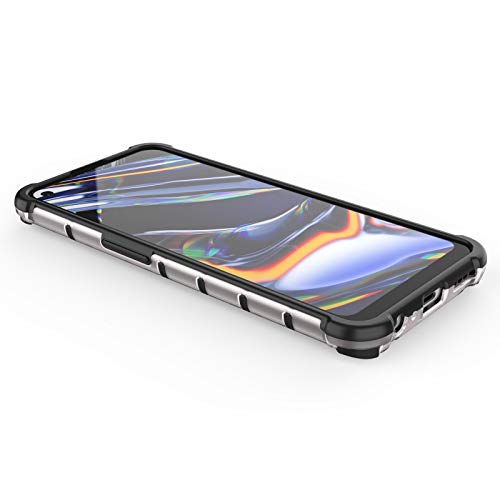 Image of Glasgow Back Case Cover Compatible with Realme 7 Pro (Honeycomb Pattern) - Black