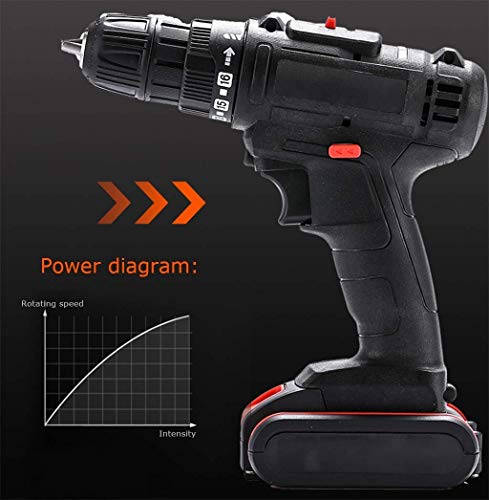 Akku-Bohrschrauber, tragbares 48VF-Schraubendreher-Set, 18 Drehmomenteinstellungen mit Beleuchtung, 2 Lithium-Batterien und 1 Ladegerät, 800 U/min, mit Werkzeugkasten – Bild 6