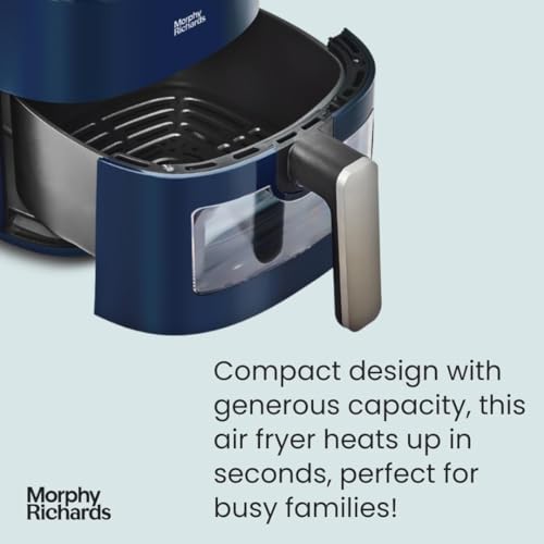 Morphy Richards 4L Digital Air fryer with Viewing Window, Family Size, Energy Saving, Touch Screen, 8 Presets, Non Stick Basket, 1300W, Midnight Blue, 480010 - Image 3