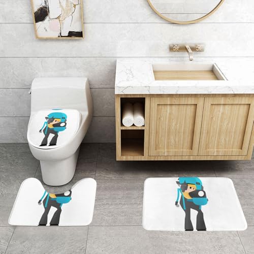 Tapis de salle de bain antidérapants lot de 3 pour éviter les glissades devant le WC