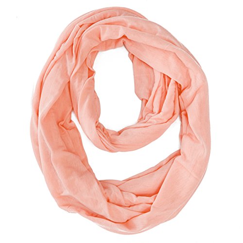 HDE Women's Sheer Infinity Scarf Soft Lightweight Loop Scarf (Peach Pink)