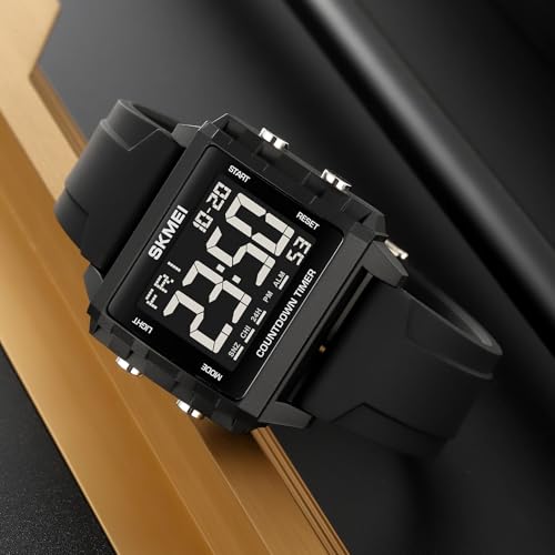 FANMIS Unisex Square Digital Watch Outdoor Sports Watch Military Tactics Multi Function Watch LED Electronic Large Waterproof Watch Candy Color Wrist Watch3