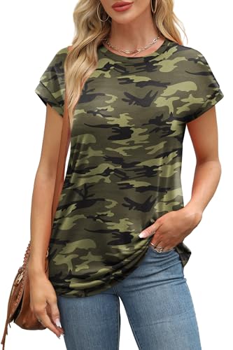 Image of Alaroo Womens Summer Tops Short Sleeve Shirts Crew Neck Tshirt Cute Trendy Tunic Blouses (S-3XL)