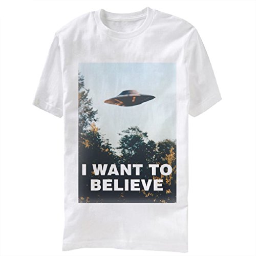 X-Files Men's X-Files Believe Graphic T-Shirt, Black, Medium