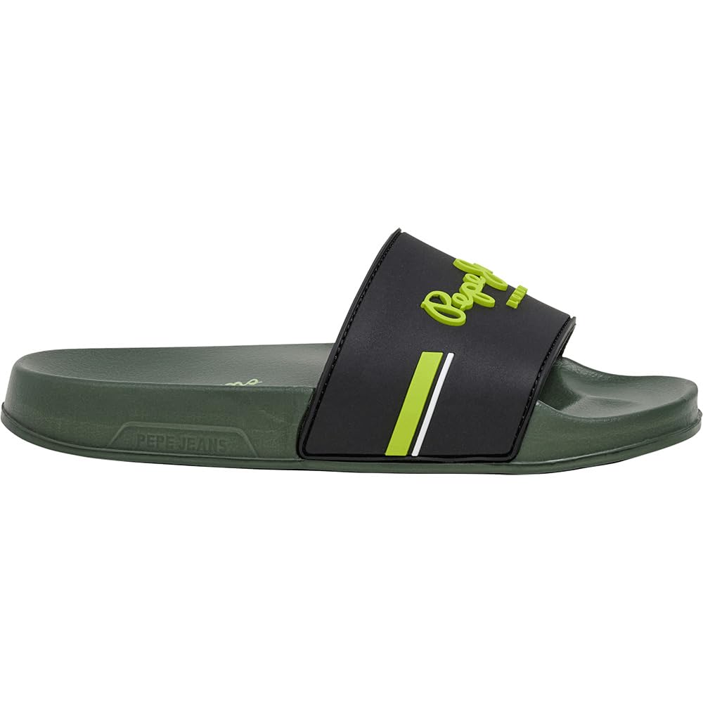 Pepe Jeans Boy's Slider Zone B Shoes, Green (Khaki Green), 2.5